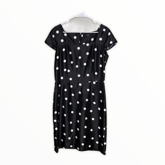Alex Marie Black White Polka Dot Sheath Dress - Picture 1 of 6